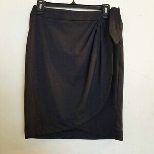 Kevan Hall Sport Black Wrap Tie Knot Skirt Sz Med